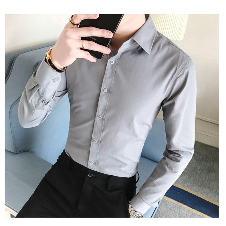 Áo sơ mi nam đẹp dài tay dáng ôm, chất vải lụa cotton cao cấp Rebede Shop - SML | BigBuy360 - bigbuy360.vn
