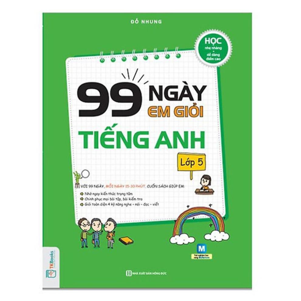 Sách - Combo 3 Cuốn 99 Ngày Em Giỏi Toán - Tiếng Việt - Tiếng Anh Lớp 5 Tặng Bút Bi