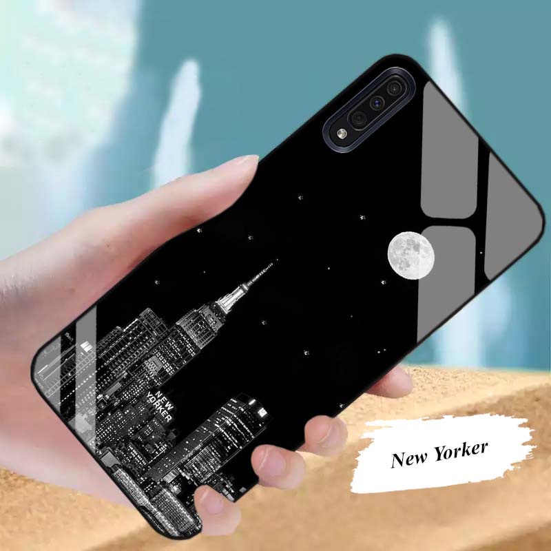 Ốp Lưng SAMSUNG A30S, A50, A50S, A70, A7  Lưng kính cường lực Sang Trọng, Sáng Bóng