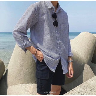 Sơ Mi Sọc - Fluffy Blue Striped Shirt