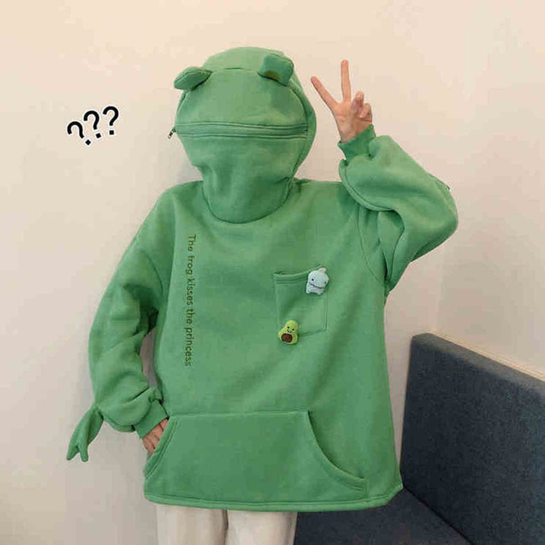 🌸hấp dẫn🌸 Áo Hoodie Dáng Rộng Hình Ếch Độc Đáo Thời Trang Cho Nam | BigBuy360 - bigbuy360.vn