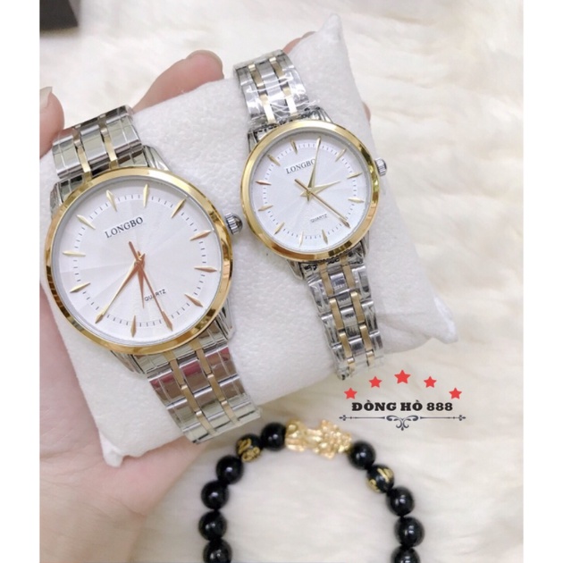 Đồng Hồ Đôi Nam Nữ LONGBO 1112 Chống Nước, Chống Xước + Tặng 1 vòng tỳ hưu Phong Thủy may mắn