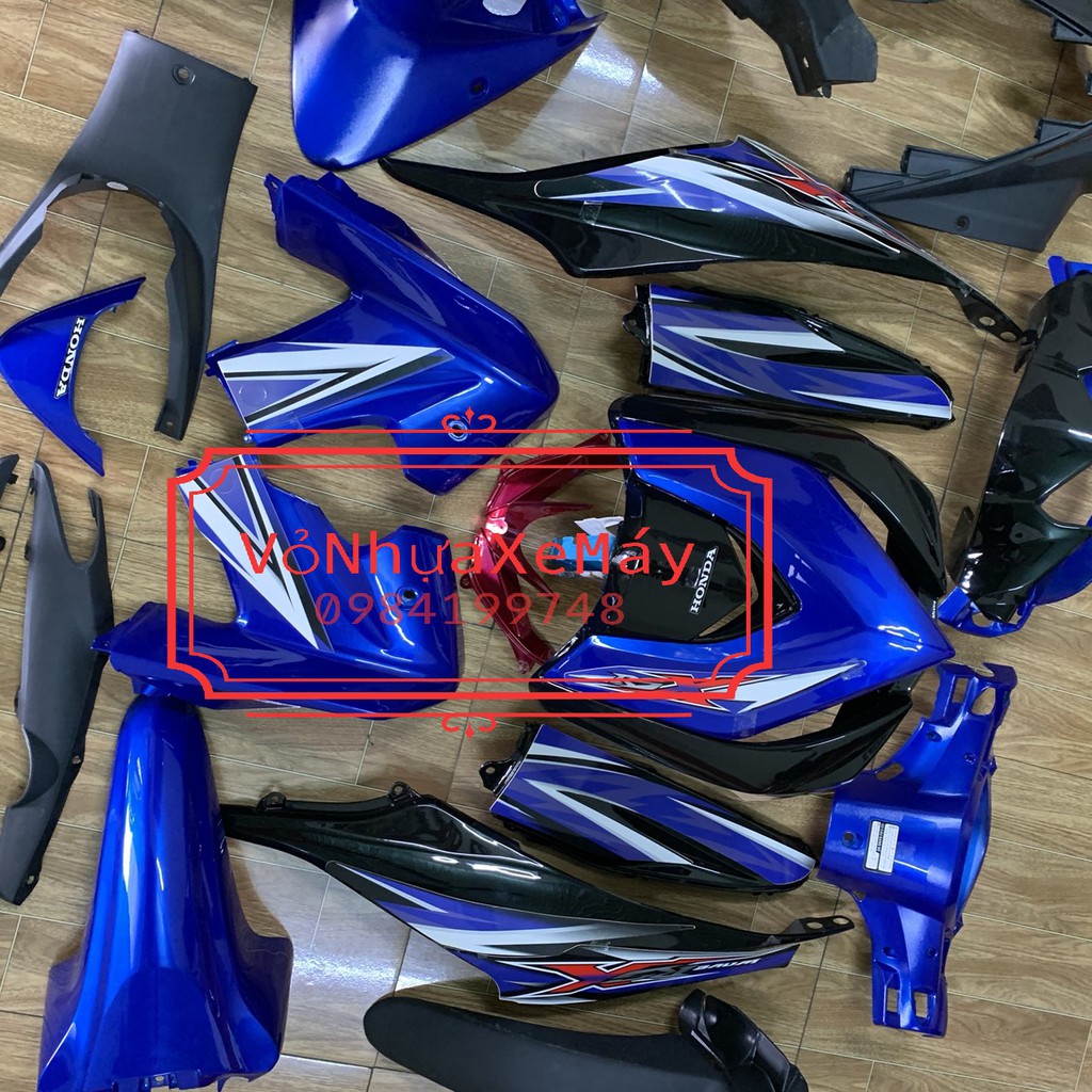 Bộ dàn áo xe RSX 110 - vỏ nhựa xe wave RSX màu xanh - phù hợp lắp cho RSX 110 đời 2010 đến 2011