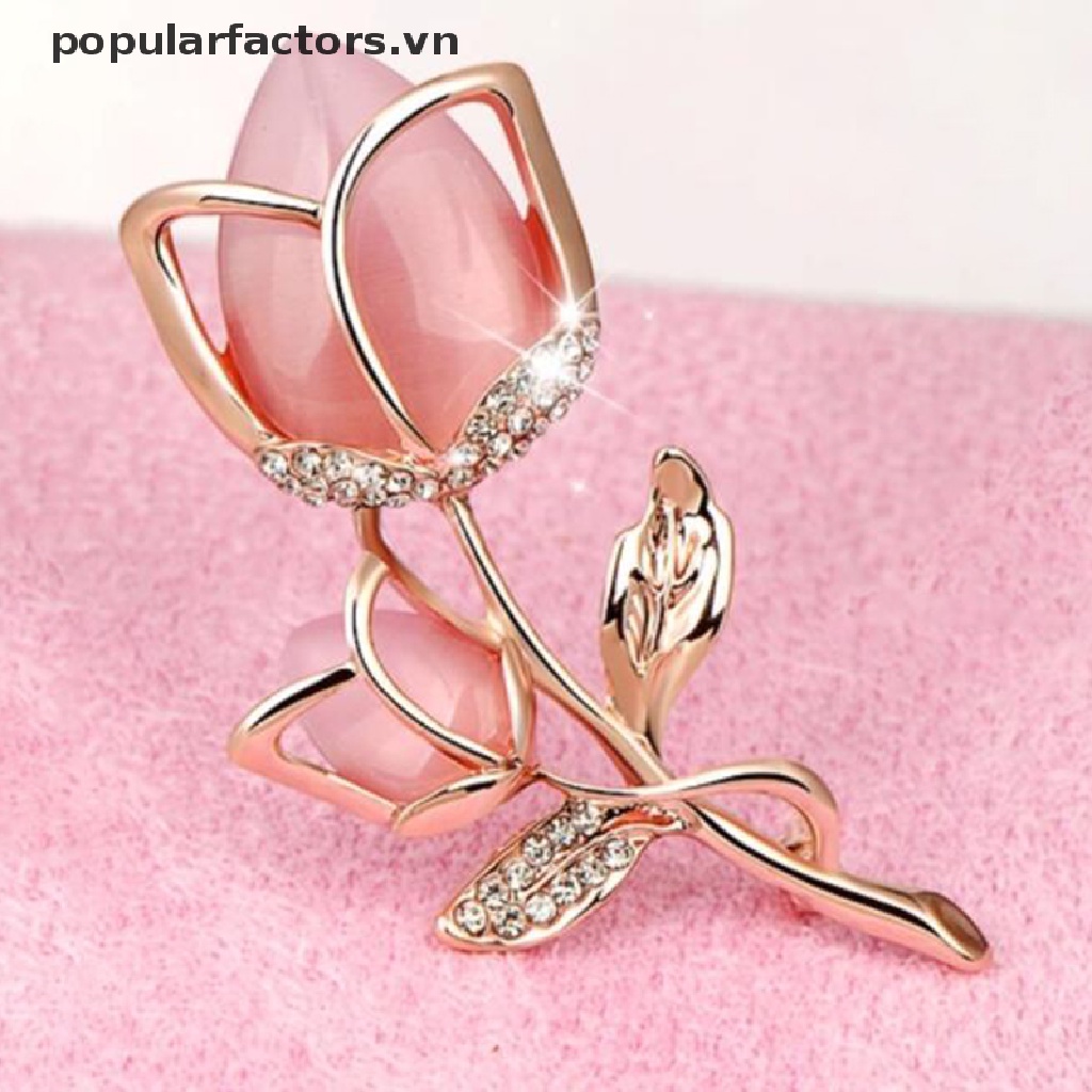 [Phổ Biến] Ghim Cài Áo Hình Hoa Hồng Màu Hồng Thời Trang [VN]