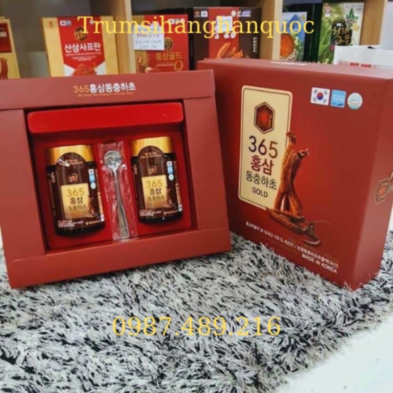 Cao Hồng Sâm Đông Trùng Hạ Thảo 365 HÀN QUỐC, Hộp 2 Lọ x 240gr [ Hàng Mới Về ]
