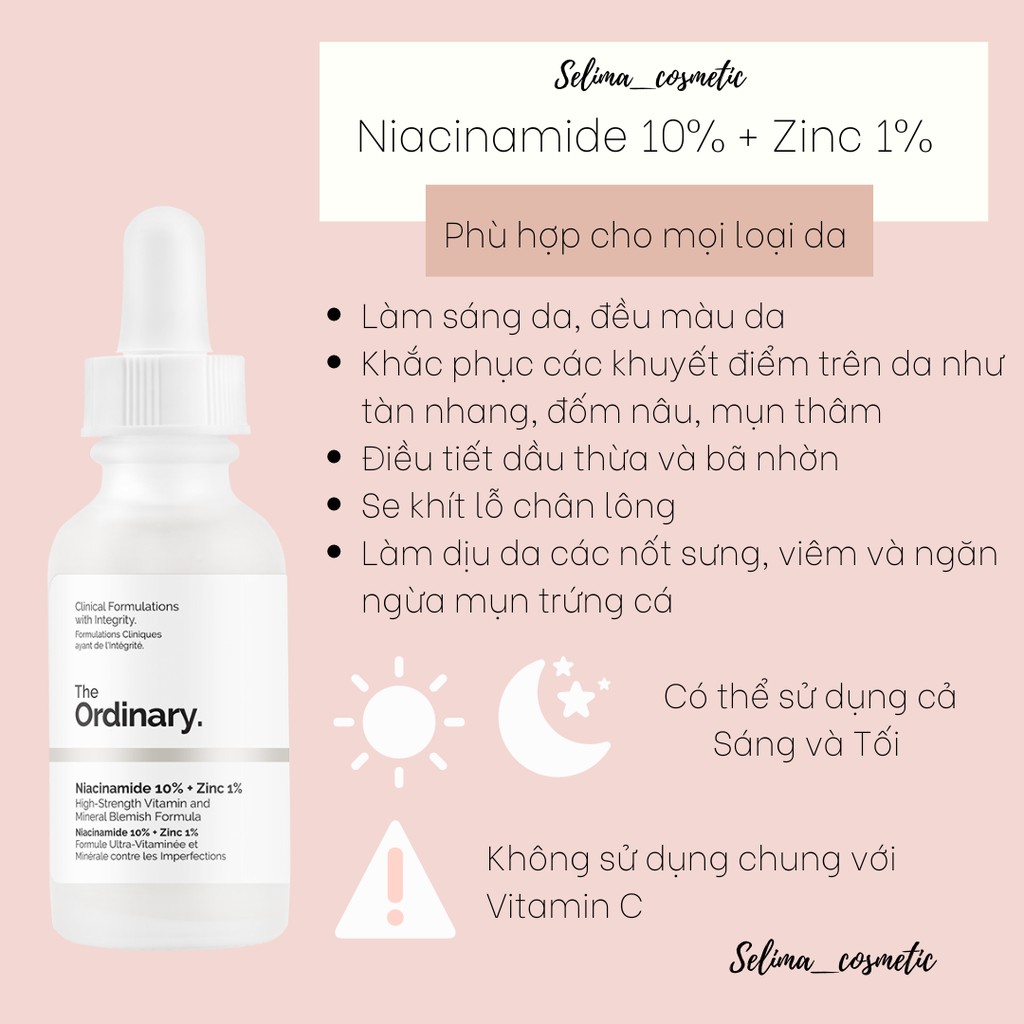 Tinh chất Niacinamide 10% + Zinc 1% - The Ordinary