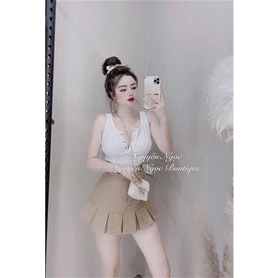 Áo ba lỗ sát nách trụ khuy nhiều màu
