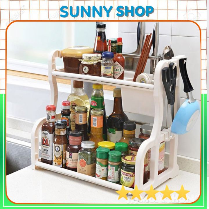 Kệ Gia Vị Nhà Bếp ⚡️ 𝐅𝐑𝐄𝐄 𝐒𝐇𝐈𝐏 ⚡️ Giá Để Đồ Dùng Phòng Bếp, Để Đồ Đa Năng, Tiết Kiệm Diện Tích