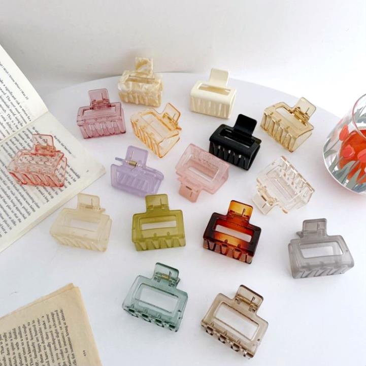 Kẹp càng cua trong suốt vuông thời trang Hàn Quốc nhiều màu sắc C62