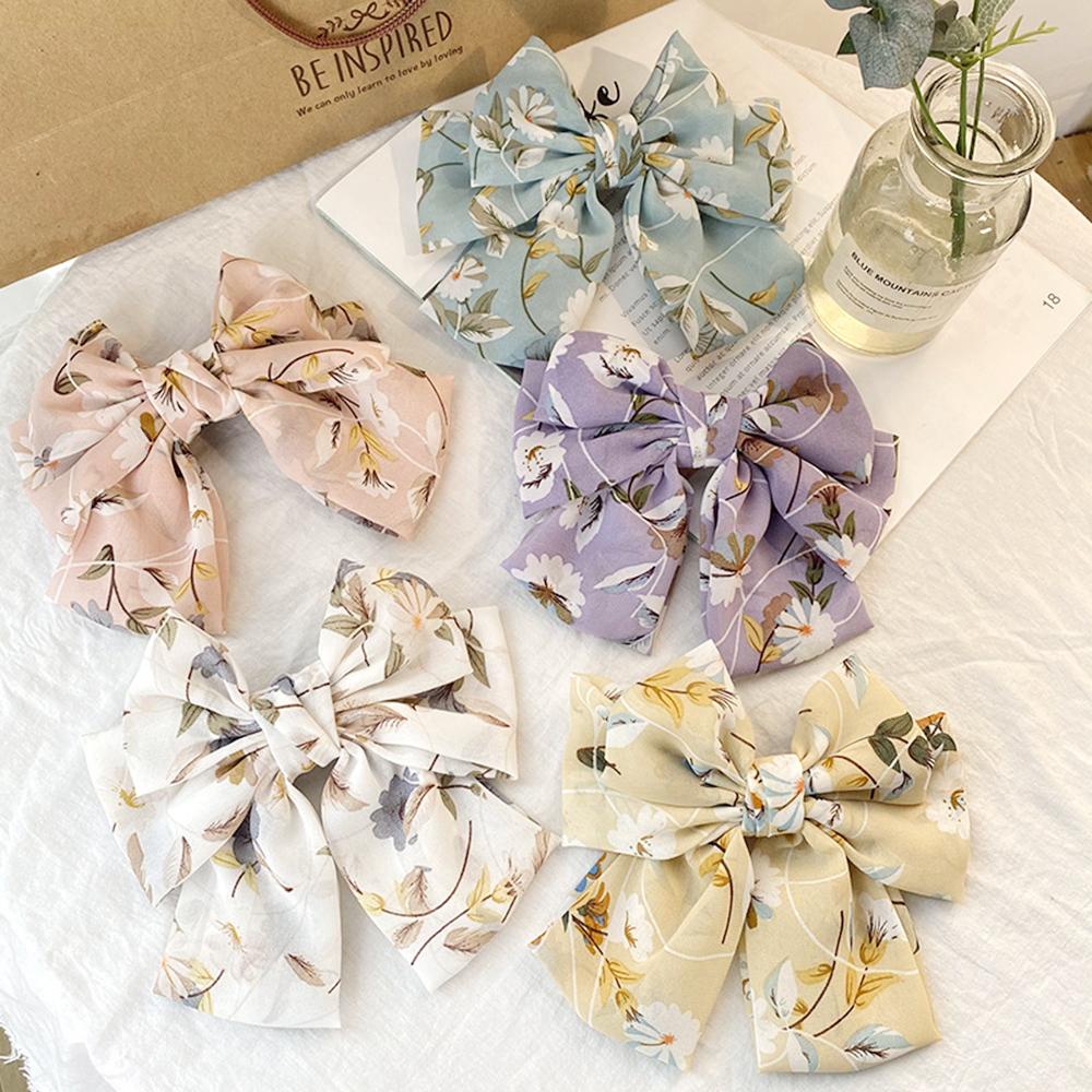 JONYE Kẹp Tóc Nơ Vải Chiffon Thời Trang Cho Nữ