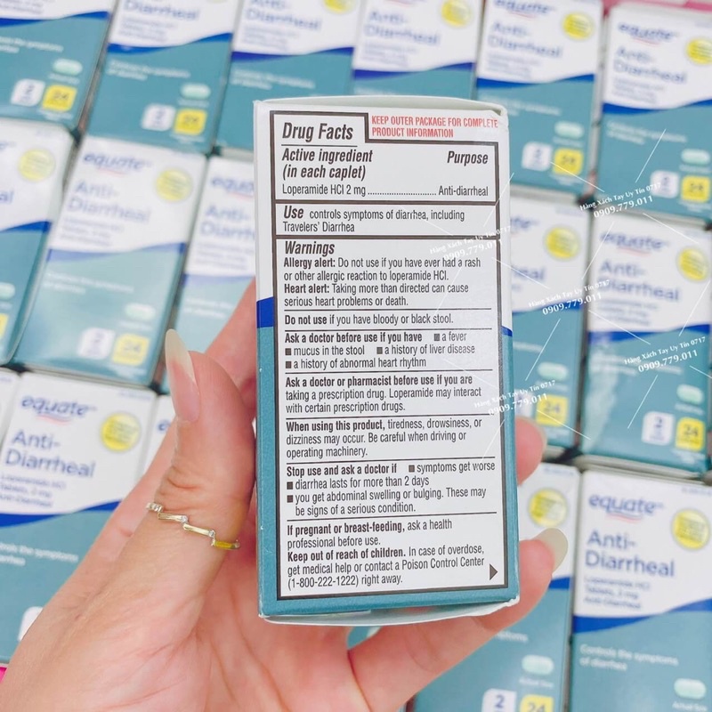Hộp 24 viên uống cầm tiêu chảy rối loạn tiêu hóa Aquate Anti Diarrheal chuẩn Mỹ