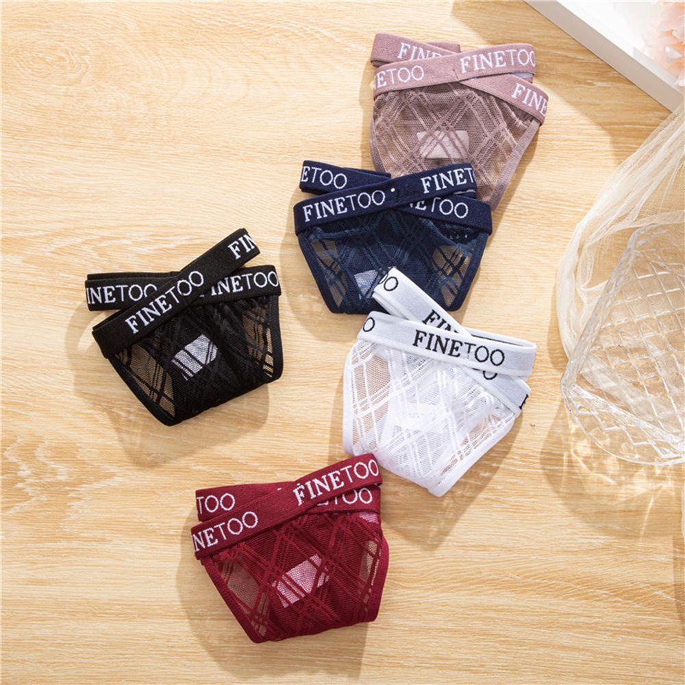 Quần Lót Lưới Lưng Thấp Phối Ren Quyến Rũ Cho Nữ