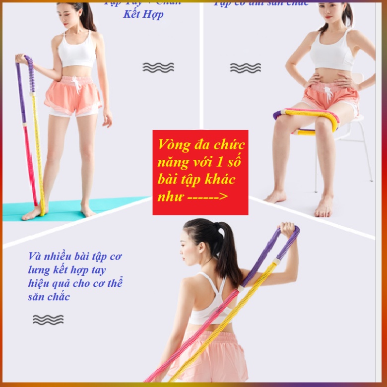 Vòng Lắc Hông, Đa Chức Năng Hula Hoop Giúp Giảm Mỡ Bụng,Tập Chân, Eo Thon, Dáng Gọn