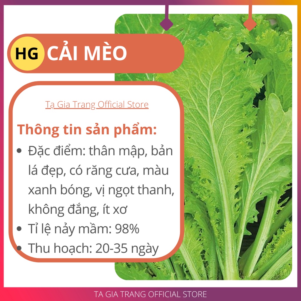 [Bán sỉ] - Hạt Giống Cải Mèo