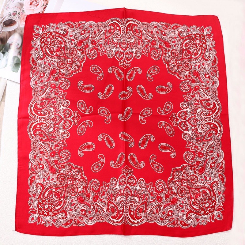 Khăn bandana lụa size 55x55cm - Khăn lụa vuông kiểu lạ