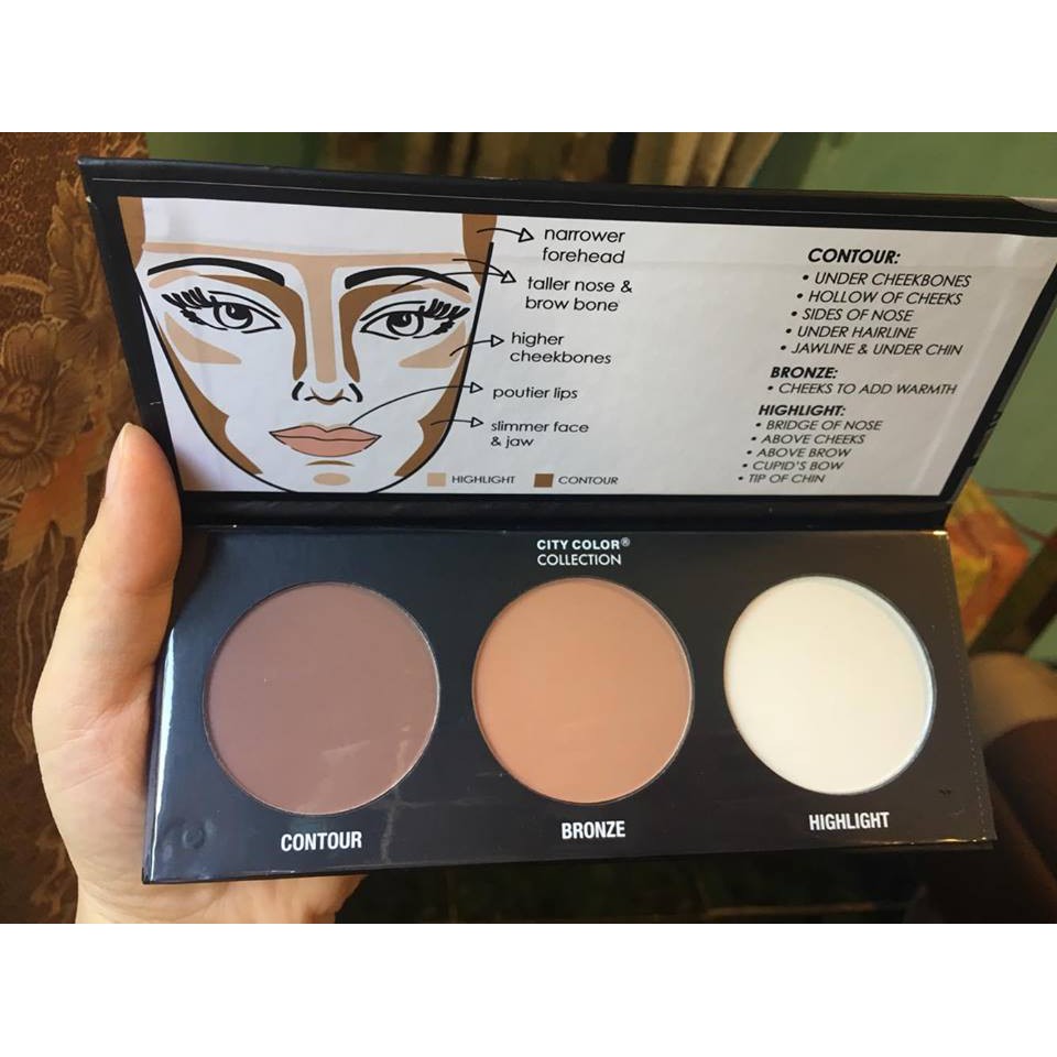 PHẤN TẠO KHỐI 3 Ô CITY COLOR CONTOUR EFFECTS PALETTE | BigBuy360 - bigbuy360.vn