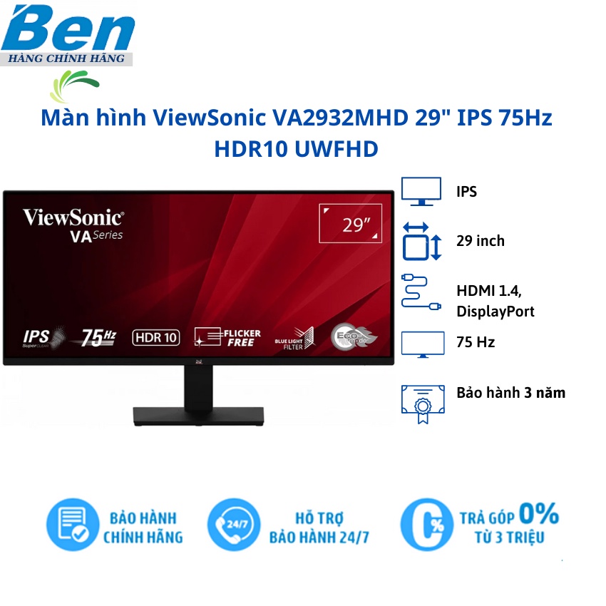 Màn hình ultrawide ViewSonic VA2932MHD 29