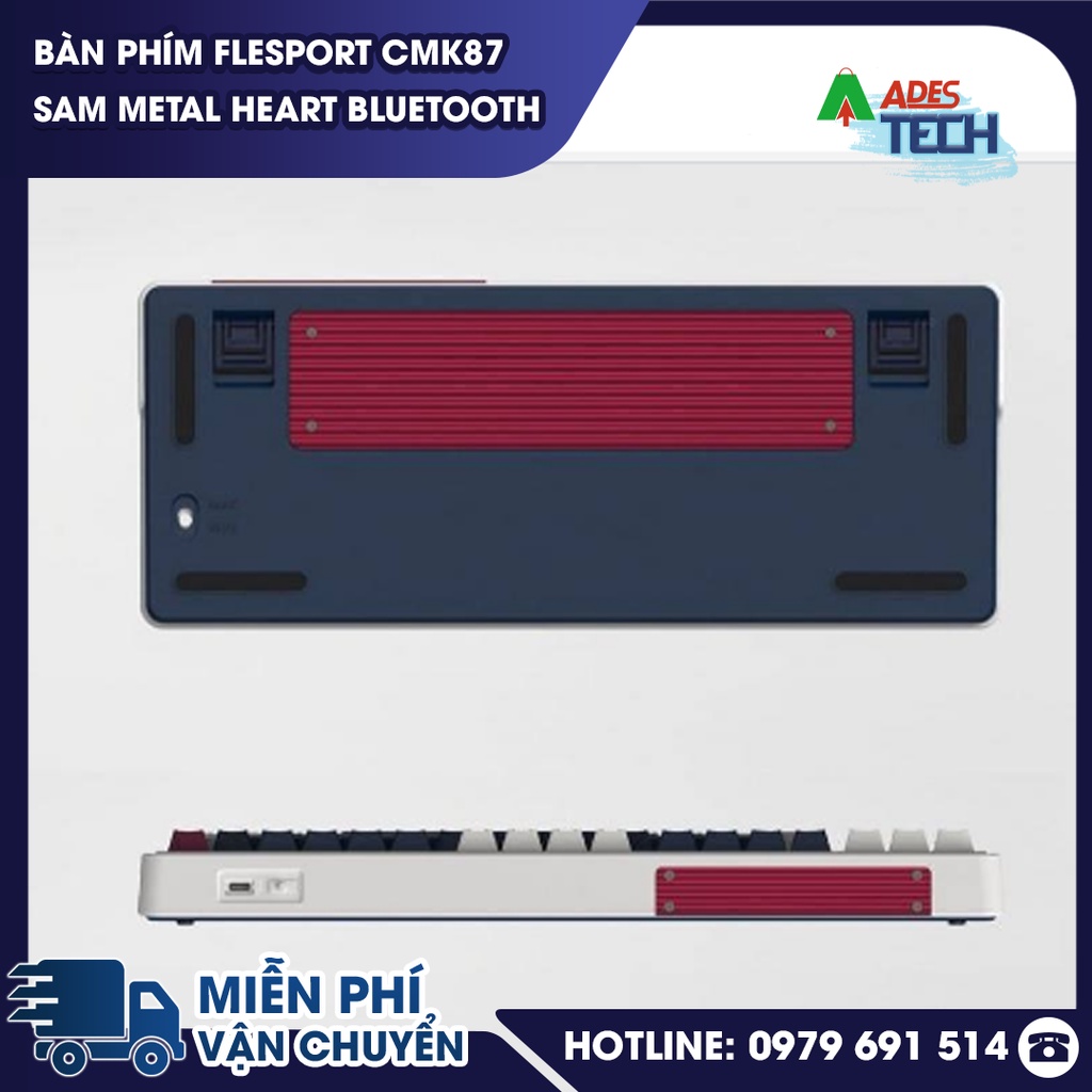 Bàn phím FLEsport CMK87 SAM Metal Heart Bluetooth + Wireless + Switch Kailh BOX