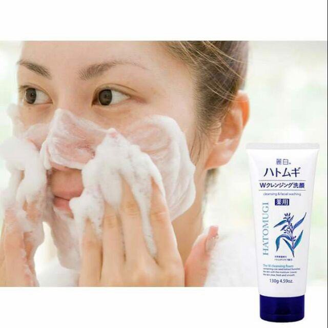 Sữa Rửa Mặt Trắng Da Hatomugi Moisturizing &amp; Facial Washing 170gr