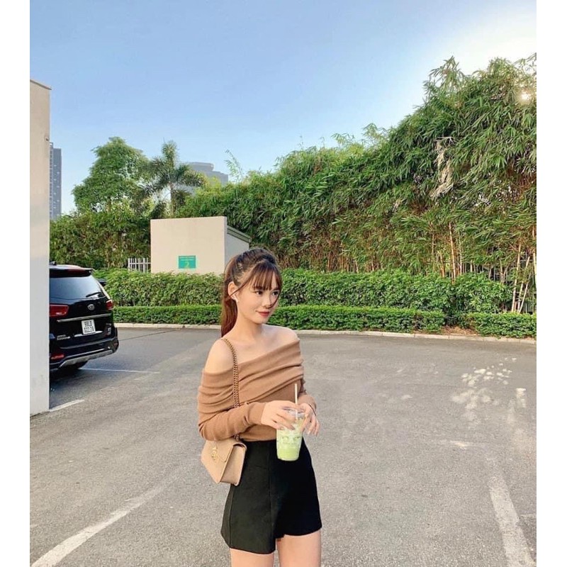 Áo len hở vai hàng qc