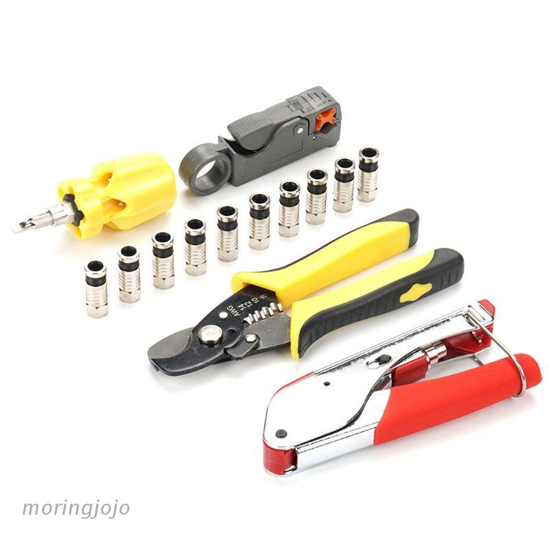 Bộ 5 món dụng cụ kẹp tuốt dây điện kèm 10 đầu nối