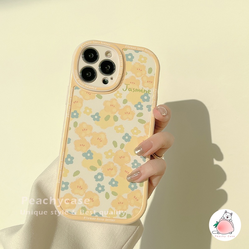 Ốp Điện Thoại TPU Mềm Nhám Chống Sốc Hình Hoa Nhài Vàng Thời Trang Cho iPhone 13 Mini 12 Pro Max 11 Xr Xs Max X 7 8 Plus 12Mini