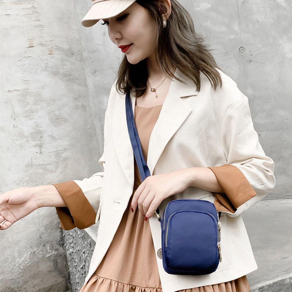 Túi Đeo Vai Ba Lớp Bằng Nylon Có Khóa Kéo Tùy Chỉnh Hữu Dụng Cho Nữ