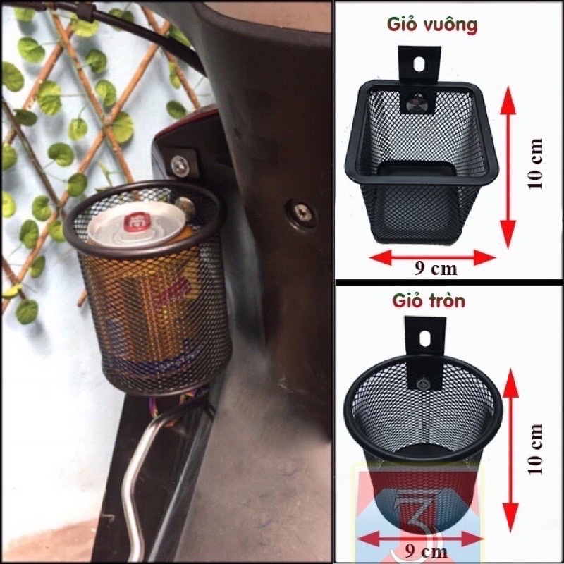 Giỏ cốc  gắn xe máy, phù hợp mọi loại xe