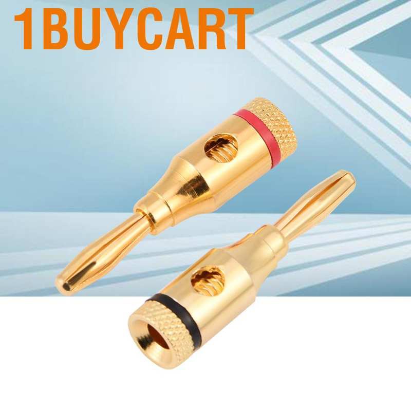 1buycart 10 Pcs Gold Plated Banana Plug Wire Audio Connectors