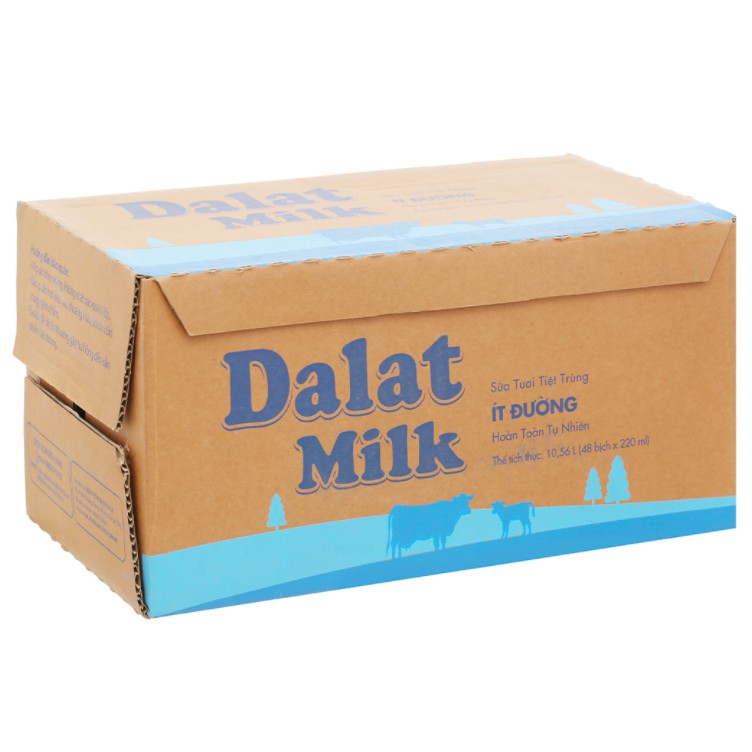 THÙNG 48 TÚI SỮA ĐÀ LẠT (DALAT) MILK 220ML (48 túi x 220ml)