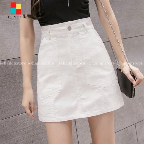 Chân váy chữ A  ngắn ❤️ Chân váy ngắn túi hộp trước chất liệu kaki mềm mịn có quần bảo hộ bên trong Hải Lan Store HL05