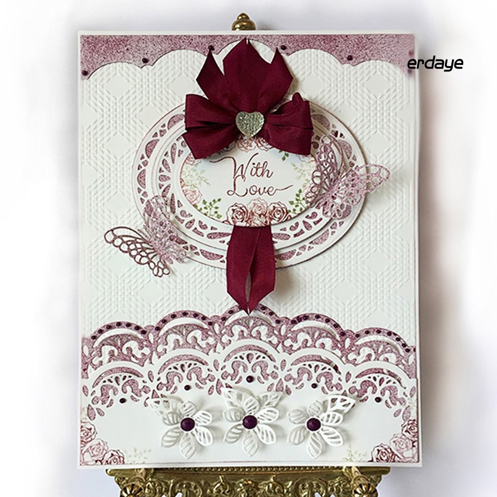 Bộ khuôn cắt giấy làm từ kim loại hình hoa trang trí Scrapbook