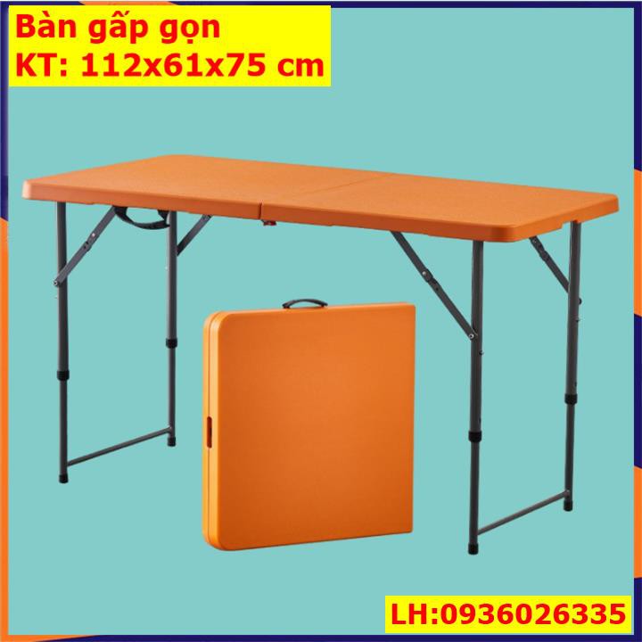 Bàn ăn gấp gọn, bàn cà phê gấp gọn chất liệu chịu nhiệt chịu lực cực tốt, có thể điều chỉnh độ cao 120x60x74 cm