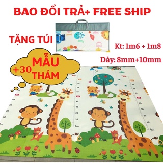Thảm xốp cho bé gấp gọn, thảm chơi xốp trải sàn xpe chống thấm nước 2 mặt 1m8*2m