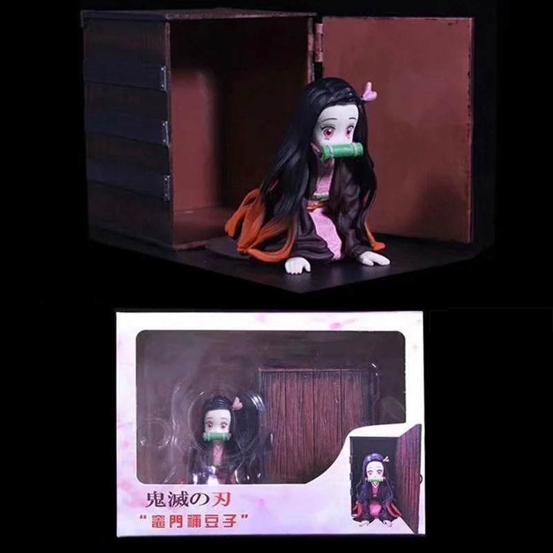 ❤Devil's Blade Anime Figures GK Statue UP ART MINI Nezuko PVC Demon Slayer Kimetsu No Yaiba Action Figures Collectible Model Toys