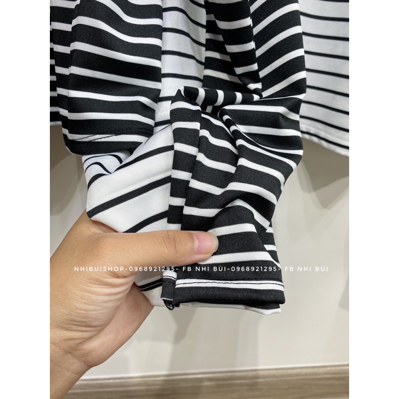 [Mã WASKT410K giảm 10K đơn 50K] Áo kẻ croptop tay rộng | BigBuy360 - bigbuy360.vn
