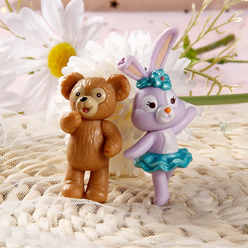 Mô Hình Gấu Duffy Và Thỏ Stella - Phụ Kiện Trang Trí Ốp Điện Thoại Handmade