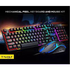 Bàn phím Gaming led giả cơ T20, Keyboard T-WOLF TF20, combo phím+chuột máy tính