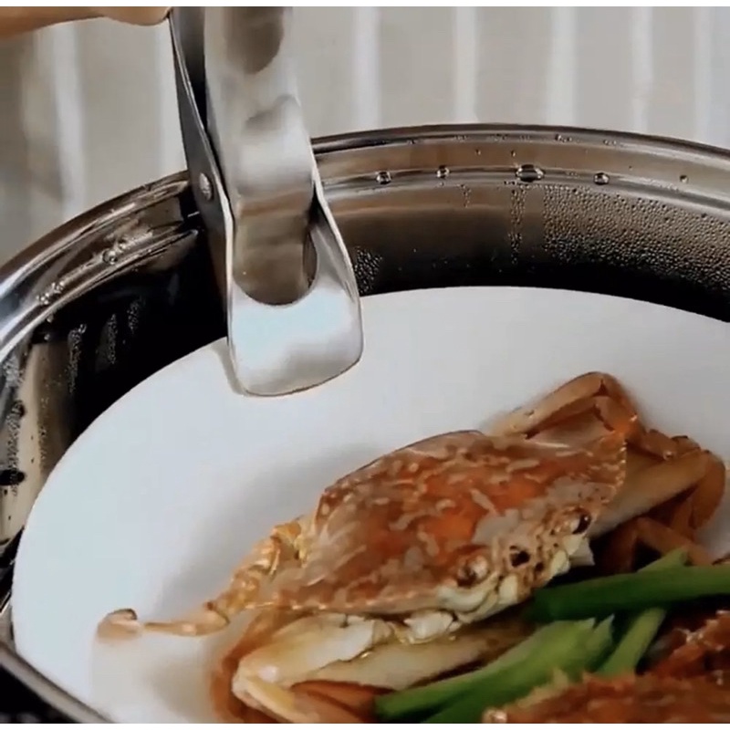 Dụng cụ kẹp gắp Tô/ Dĩa chống nóng inox 304 thép không gỉ