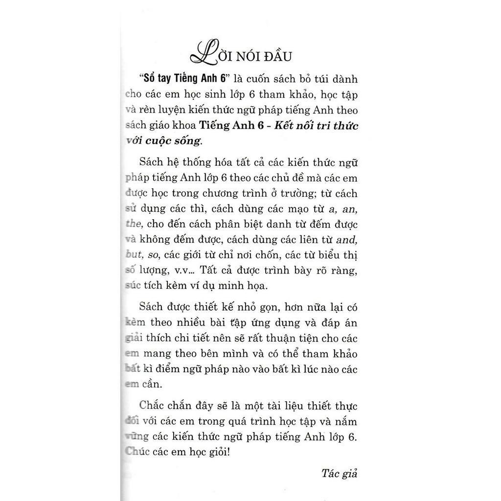 SÁCH - sổ tay tiếng anh lớp 6