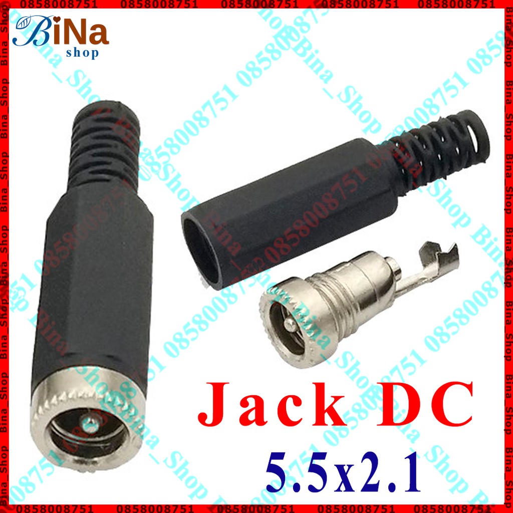 Jack DC cái 5.5x2.1 chuôi nhựa