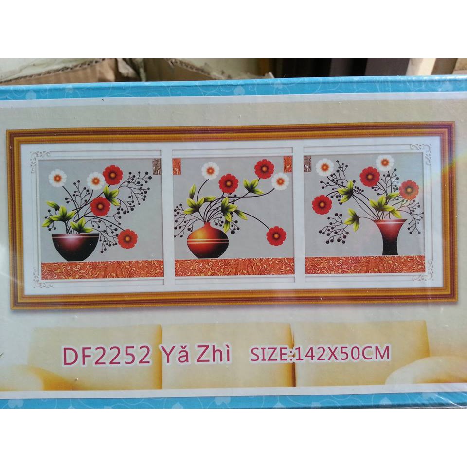Tranh đính đá hoa ghép 3 bức DF2252