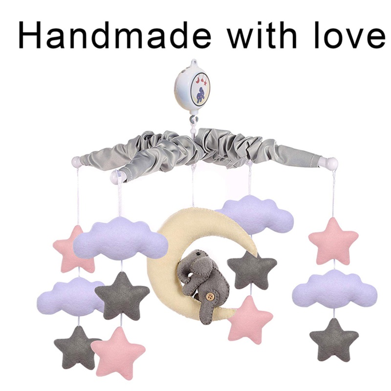 Chuông Gió Lục Lạc Di Động Hình Chú Voi / Ngôi Sao / Đám Mây Có Chuông Treo Nôi Trang Trí Cho