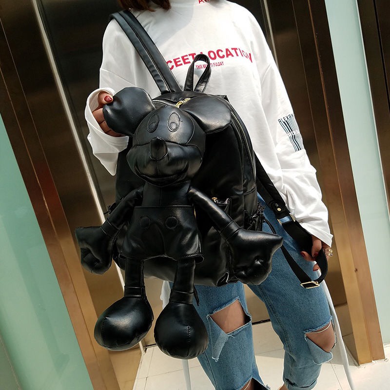 Có sẵn Balo da Mickey cao cấp đựng vừa khổ giấy a4 và ipad