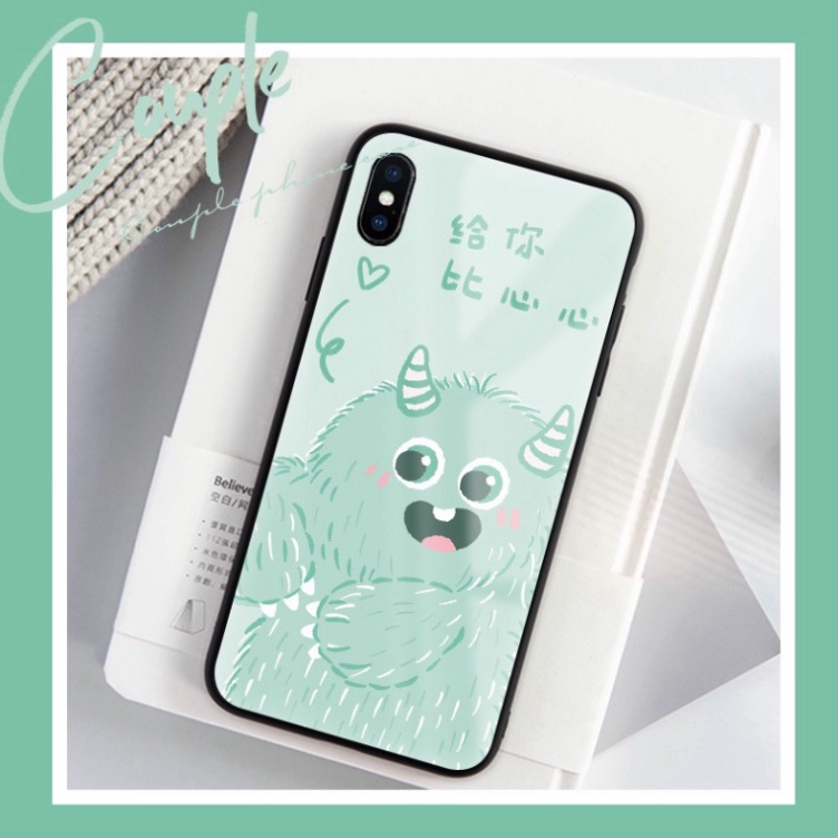 Ốp lưng iphone 6, 7, 8 Plus, X, XS, XR, XSMAX, 11, 11PRO, 11 PROMAX, 12, 13 PROMAX MẶT CƯỜI XANH BẰNG KÍNH PKVN