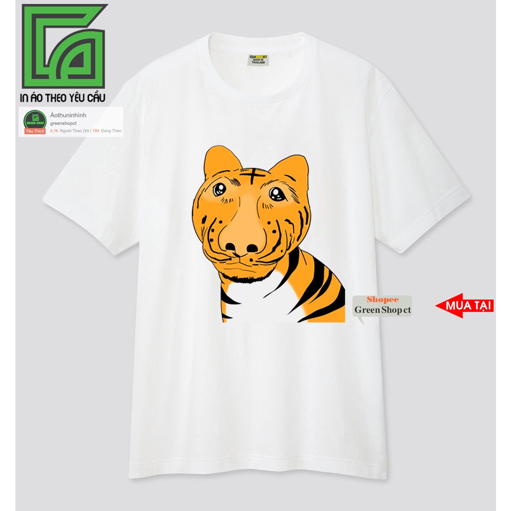 Áo Thun In Hình Con Hổ Hot Trend - Cọp Tết 2022 Vải Thái S303 Greenshopct