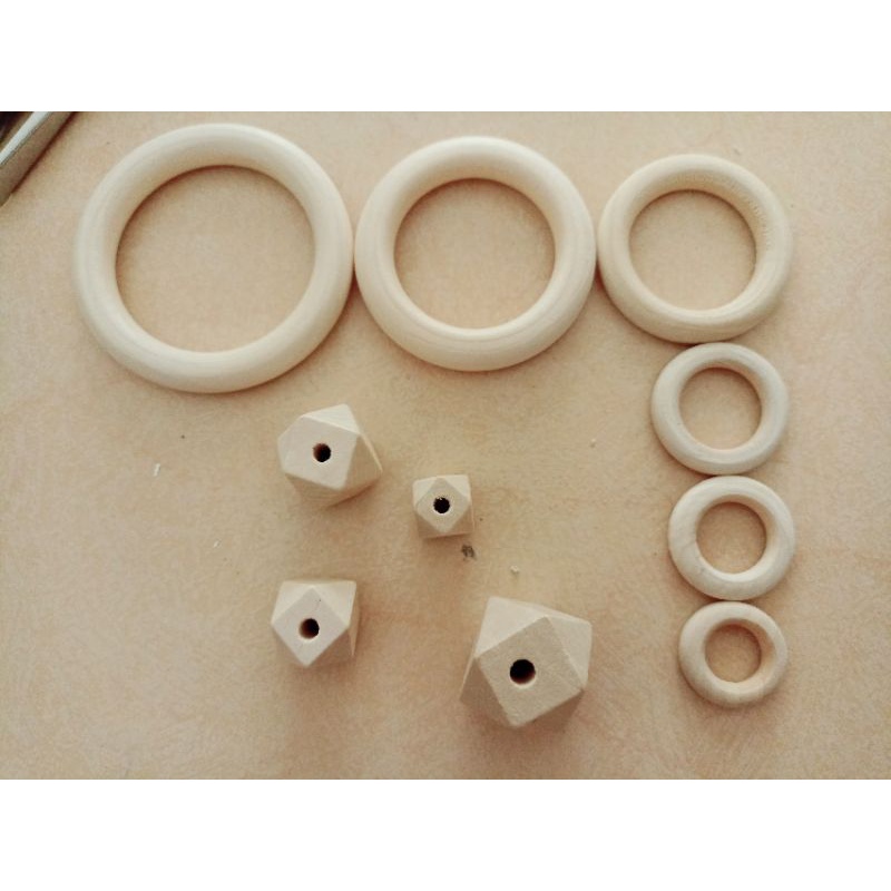 100 hạt gỗ đa giác làm đồ trang trí đồ thủ công