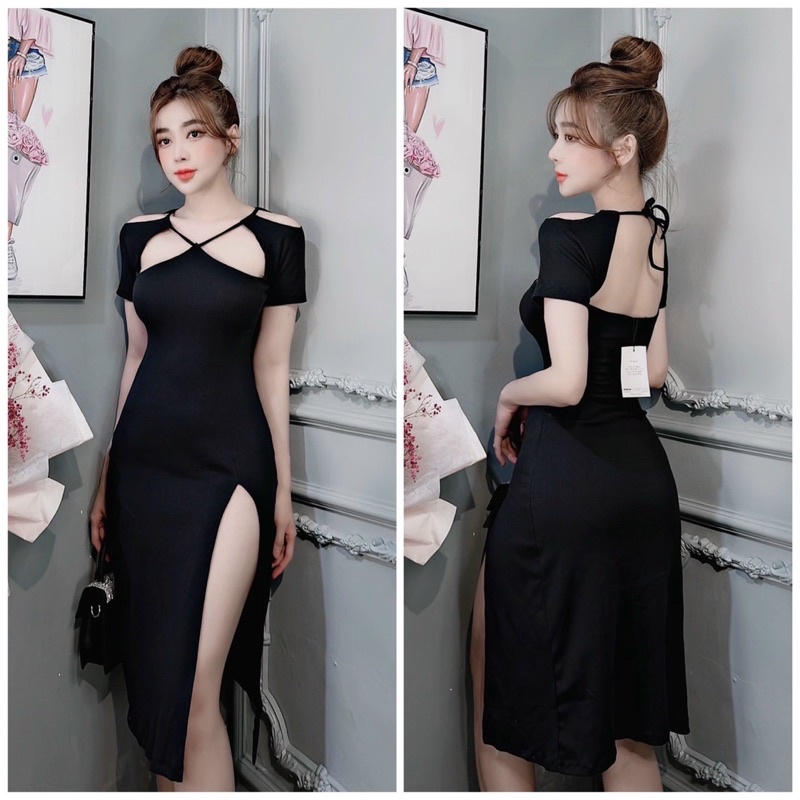 ĐẦM ÔM BODY SẺ ĐÙI KHOÉT NGỰC XINH XẮN