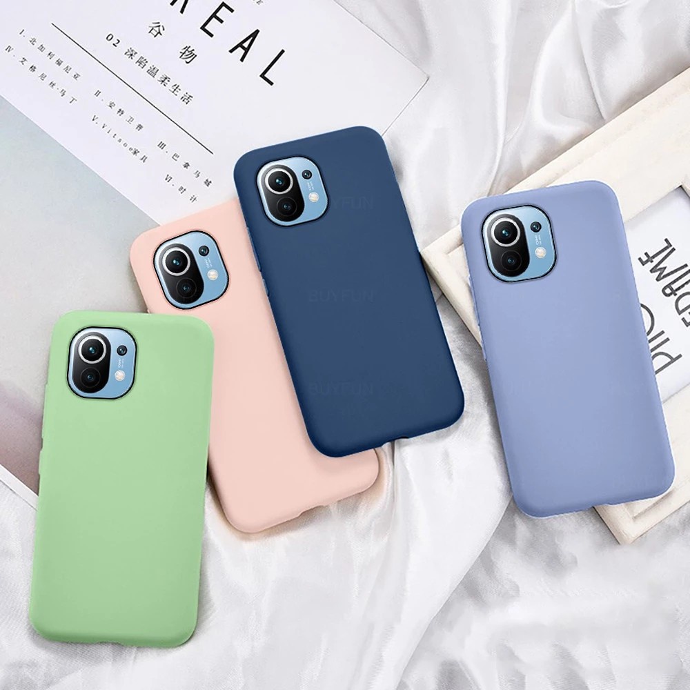 Ốp Lưng Silicone Mềm Màu Trơn Cho Xiaomi Mi 12T 12 12X 11T 11 Lite 5G NE 10T Pro