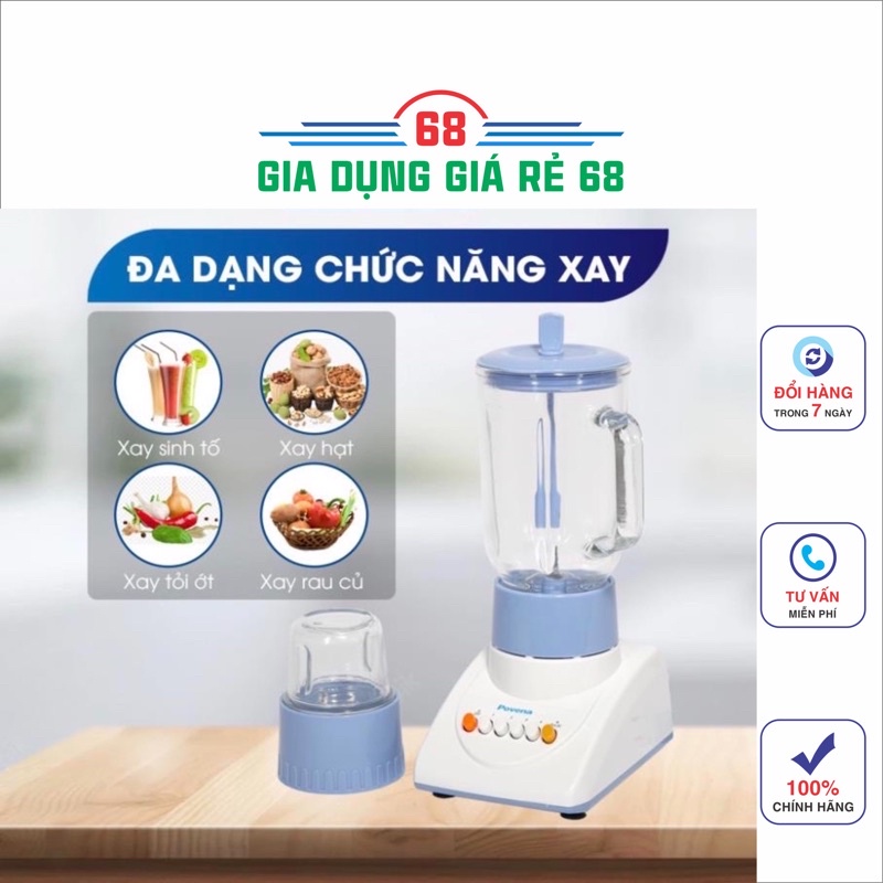 Máy xay sinh tố đa năng 2 cối  POVENA PVN-311 Hàng Chính Hãng Bảo Hành 12T